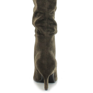 Sutton: Slouch Low Heeled Boot -Khaki