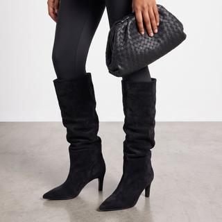 Sutton - Slouch Low Heeled Boot - Black