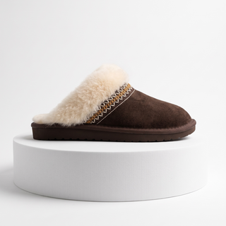 Taylor - Luxury Faux Fur Lined Slippers - Brown