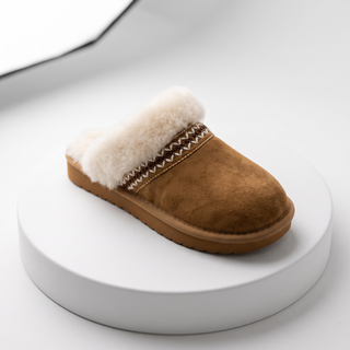 Taylor - Luxury Faux Fur Lined Slippers - Chestnut