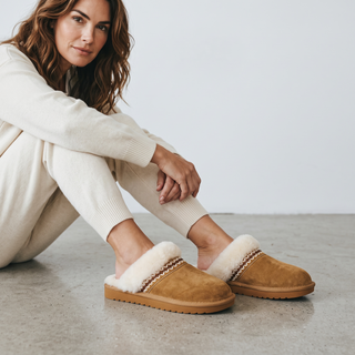 Taylor - Luxury Faux Fur Lined Slippers - Chestnut