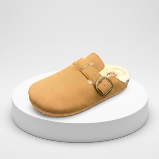 Tessa - Fur Clogs - Tan