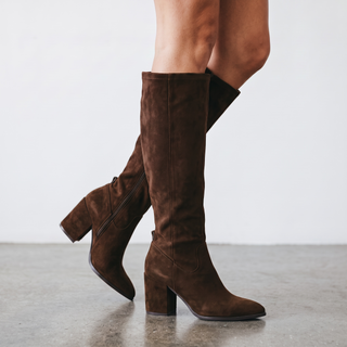 Paige: Knee High Magic Stretch Boot - Brown