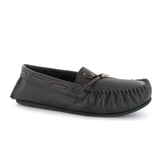 Ted: Mens Luxury Moccasin Slippers - Black