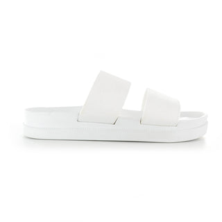 Fifi: Women's Double Thick Plain Strap Slide - White