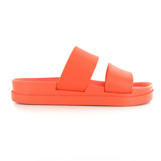 Fifi: Women's Double Thick Plain Strap Slide - Orange