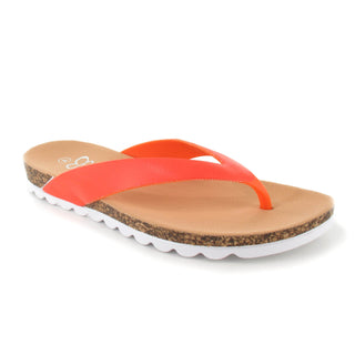 Hazel: Women's Cushioned Toe Post Sandals - Orange