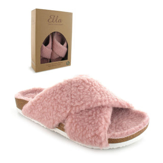 Lola: Women's Luxury Cross Slide Slippers - Pink