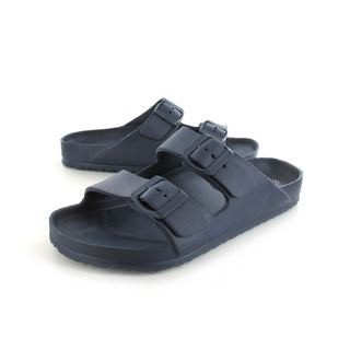 Shells: Mens Double Buckle Two Strap Slides - Navy
