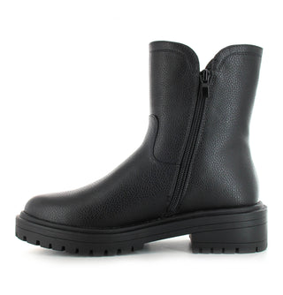Amy: Women's Chunky Sole Boot With Zip - Black