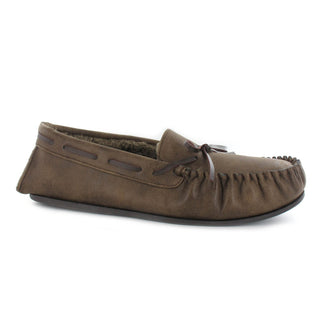 Ted: Mens Luxury Moccasin Slippers - Brown