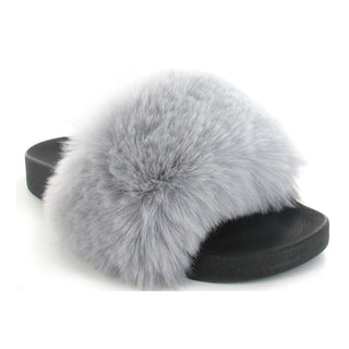 Tutu: Women's Fluffy Slides - Grey