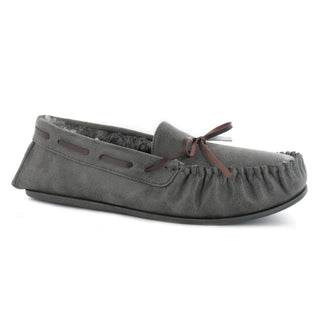 Ted: Mens Luxury Moccasin Slippers - Grey